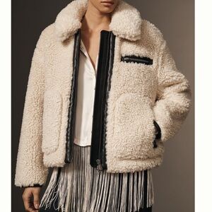 SAVE THE DUCK FAUX FUR JACKET MOD. HESTER IN SHORE BEIGE NWT